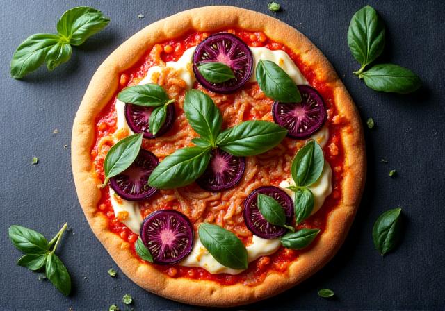 Vibrant vegan pizza with fresh vegetables and cashew cheese