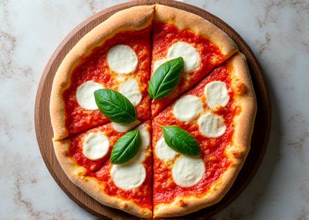 Gourmet Margherita Pizza with fresh basil